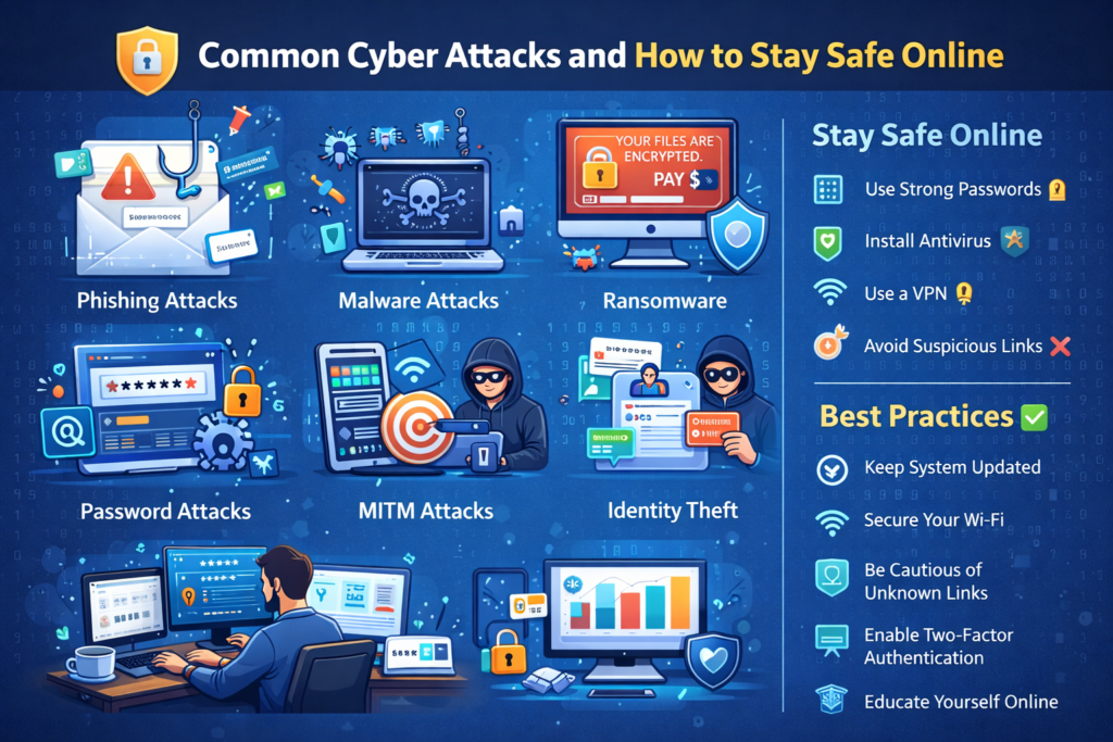 🔐 Common Cyber Attacks and How to Stay Safe Online